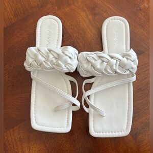White sandals